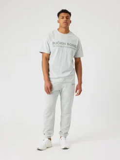 Björn Borg Borg Classic Print Sweatpants Ultra Light Grey Melange