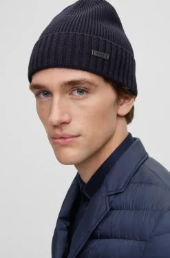Boss Fati Beanie Dark Blue