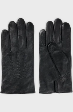 Boss Hainz Leather Gloves Black
