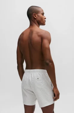 Boss Vibe Micro-print Swim Shorts White