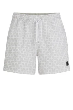 Boss Vibe Micro-print Swim Shorts White