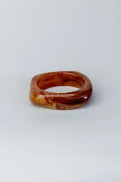 Bow19 Details Big Square Bracelet Brown