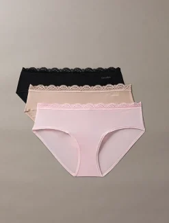 Calvin Klein 3 Pack Hipster Panties – Micro Stretch with Lace