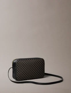 Calvin Klein Allover Monogram Logo Camera Bag Black AOP