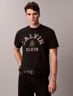 Calvin Klein Jeans Varsity Logo Graphic Relaxed T-Shirt Black