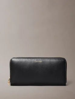 Calvin Klein Leather Large Zip Wallet Black