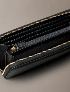 Calvin Klein Leather Large Zip Wallet Black
