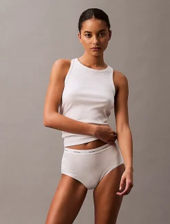 Calvin Klein Slim Ribbed Lounge Tank Top White