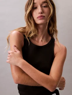 Calvin Klein Slim Ribbed Lounge Tank Top Black