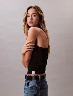 Calvin Klein Slim Ribbed Lounge Tank Top Black