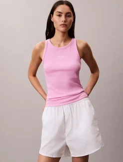 Calvin Klein Tank Top – Cotton Stretch Rib Pink Essence