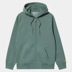 Carhartt WIP Hooded Chase Sweat Jacket Silver Pine / Gold