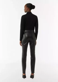 Comma, Faux Leather Trousers Black
