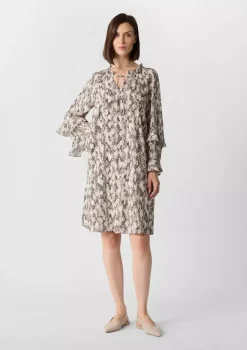 Comma, Frill Dress Beige