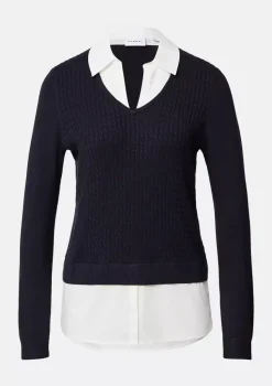 Comma, Layered Pullover Blue