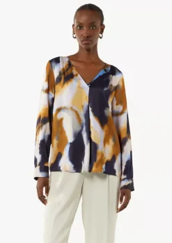 Comma, Multicolored Blouse Royal Blue