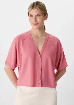 Comma, Short Sleeve Cardigan Pink