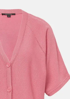 Comma, Short Sleeve Cardigan Pink