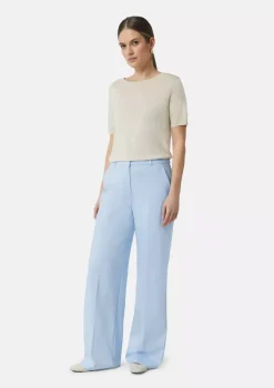 Comma, Wide Leg Trousers Light Blue