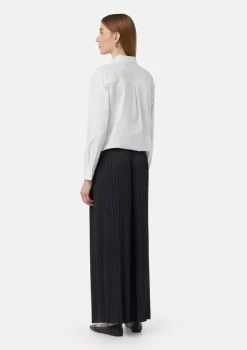 Comma, Wide Plisse Trousers Navy