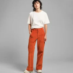 Dedicated Workwear Pants Vara Corduroy Cinnamon Orange