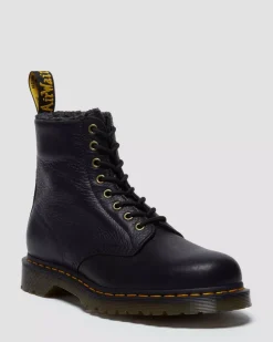 Dr. Martens 1460 Faux Fur Lined Lace-up Boots Black