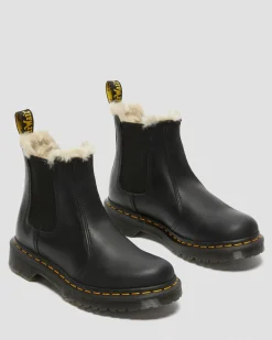 Dr. Martens 2976 Leonore Faux Fur Lined Chelsea Boots Black