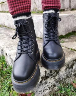 Dr. Martens Jadon Faux Fur Lined Leather Platform Boots