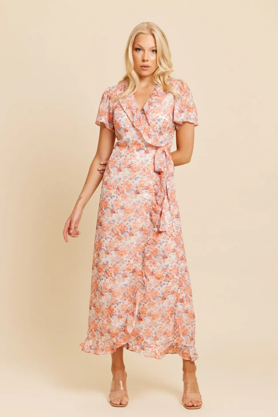 Dry Lake Takita Dress Coral Flower