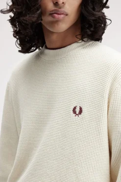 Fred Perry Waffle Stitch Jumper Ecru