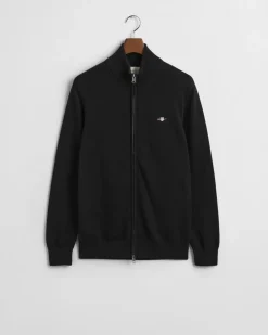 Gant Casual Cotton Zip Cardigan Black