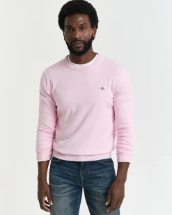 Gant Classic Cotton C-Neck Light Pink Melange