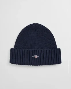 Gant Cotton Bleng Logo Beanie Marine