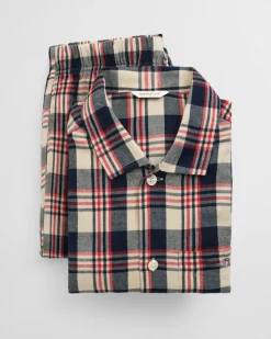 Gant Flannel Check Pyjama Set Ruby Red