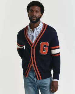 Gant G-badge Cardigan Evening Blue