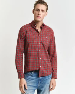 Gant Reg Flannel Check Shirt Ruby Red