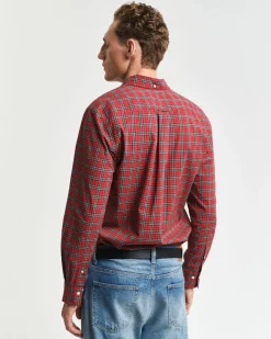 Gant Reg Flannel Check Shirt Ruby Red