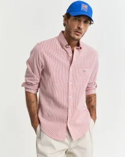 Gant Reg Seersucker Stripe Shirt Ruby Red