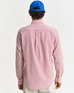 Gant Reg Seersucker Stripe Shirt Ruby Red