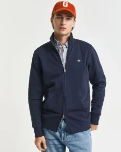 Gant Reg Shield Full Zip Sweatshirt Evening Blue