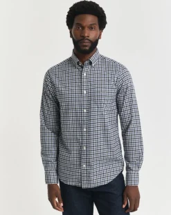 Gant Reg Twill Gingham Shirt Naval Blue