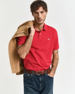 Gant Regular Fit Shield Pique Shirt Ruby Red