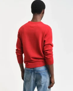 Gant Superfine Lambswool Crew Neck Jumper Bright Red