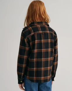 Gant Teens Checked Shield Overshirt Black