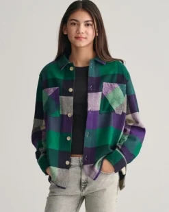 Gant Teens Unisex Fit Shield Overshirt Pansy Purple