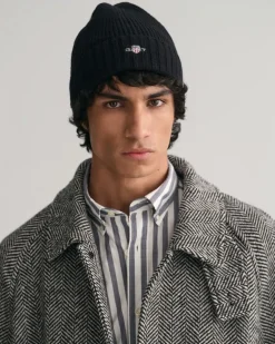 Gant Unisex Shield Wool Beanie Black