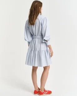 Gant Woman Classic Striped Poplin Dress Fresh Blue