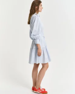 Gant Woman Classic Striped Poplin Dress Fresh Blue