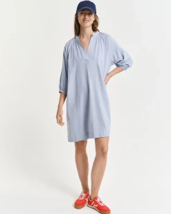 Gant Woman Linen Dress Light Blue
