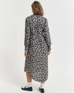 Gant Woman Reg Floral Print Dress Classic Blue